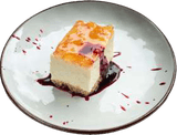 Cheese cake allo yuzu, come servito al Dream